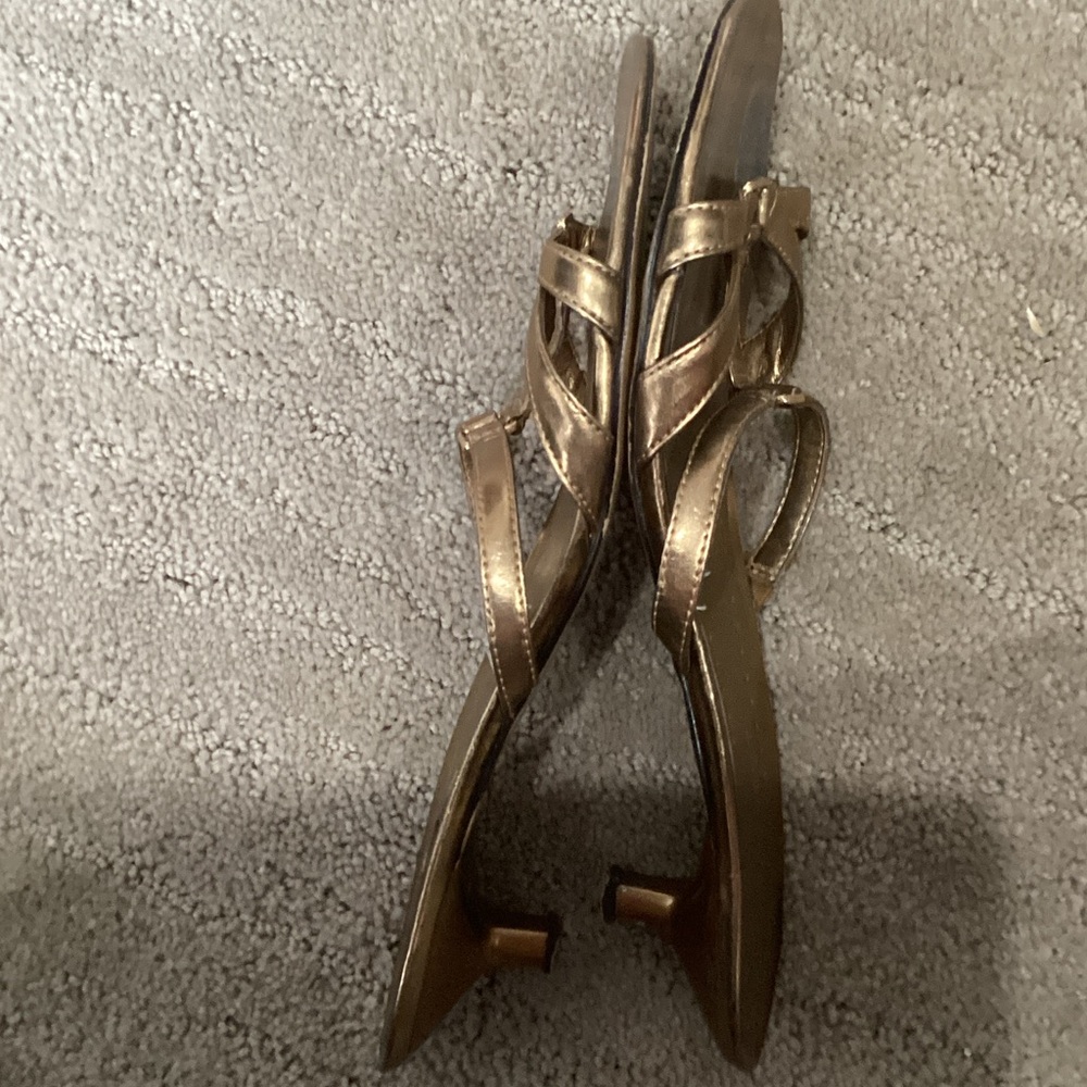 Nine West Metallic Gold Sandals - Picture 3 of 4